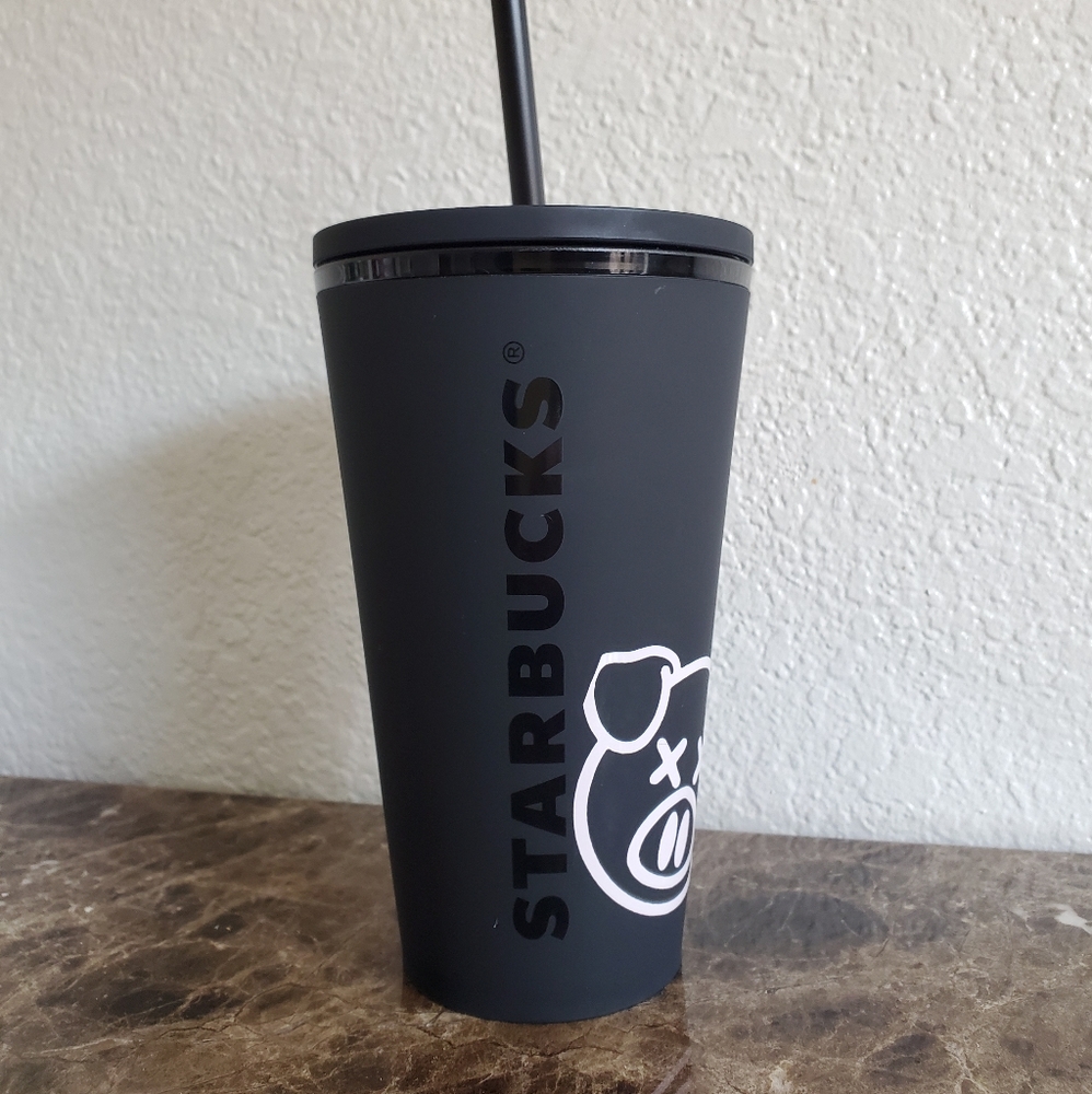 Custom Jefree Star Matte black starbucks tumbler